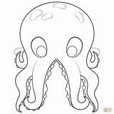 Coloring Mask Octopus Pages Printable Drawing sketch template