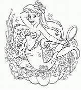 Coloring Mermaid Pages Printable Disney Little Color Sheets Kids Colouring Print Book Cute Princess Ariel Adults Girls Adult Barbie Princesses sketch template