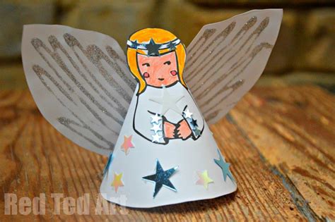 paper angel printable craft  preschoolers red ted art kids crafts