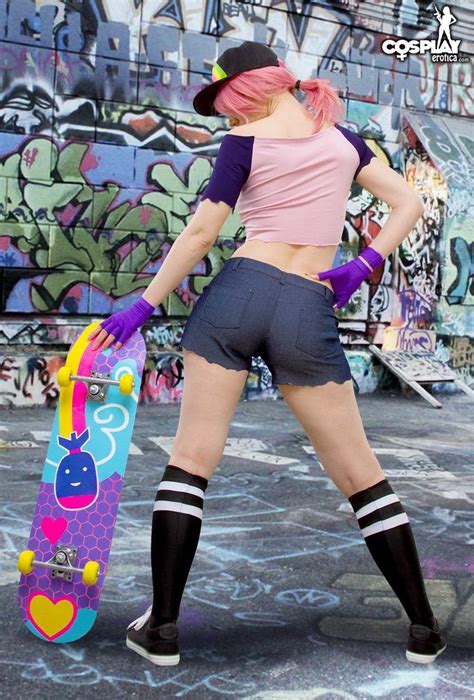 cute skateboard girl doing sexy selfies of her sweet