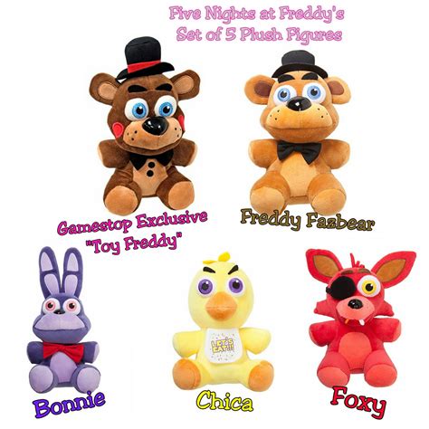 Five Nights At Freddy S Fnaf Plush Figures Set Of 5 Freddy