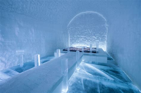 incredible ice hotel  sweden  guests   sleep