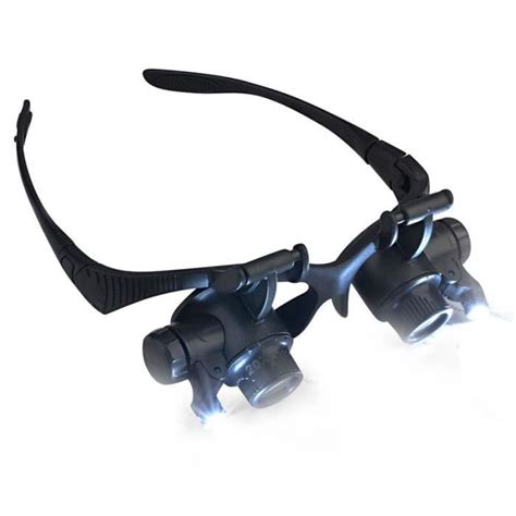 insten lunettes loupe de poche grossissement x10 x20 avec lampe lumière Éclairage led pour