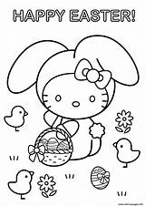 Coloring Easter Kitty Hello Pages Happy Printable sketch template
