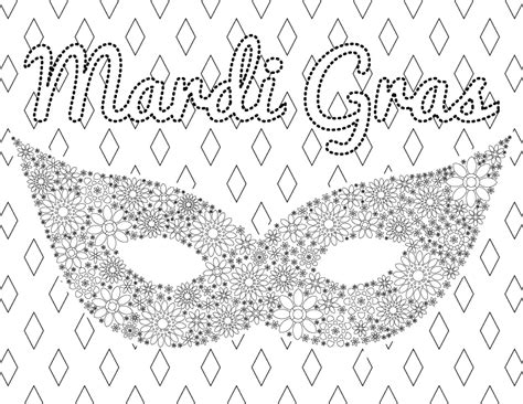 southern mom loves mardi gras adult  kid coloring pages