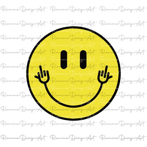 smiley face  middle fingers  funny cheeky vector cut etsy