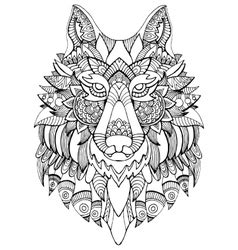 wolf mandala animal vector images