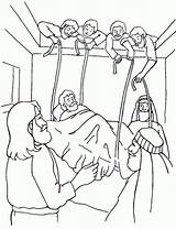 Friends Paralyzed Jesus sketch template