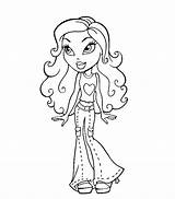Bratz Coloring Pages Filminspector Characters Main Princess Hair sketch template