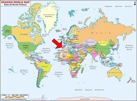 famous world map image spain  world map  major countries