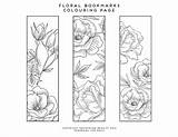 Bookmarks Colouring Printable Coloring Bookmark Pages Flower sketch template