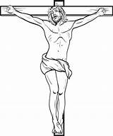 Jesus Coloring Cross Crucified Christ Kids Printable sketch template