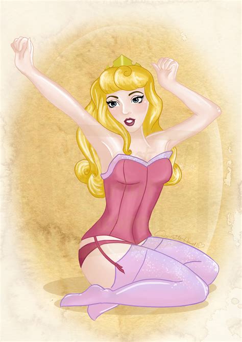 rule 34 chaarmeleon color disney female female only lingerie pin up princess aurora sleeping