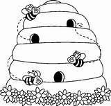 Beehive Bees Biene Colorear Disegno Ausmalen Basteln Bienen Abeille Hive Bienenstock Hives Miel Insekten Colouring Alveare Bastelideen Ausmalbild Malvorlage Zeichnungen sketch template