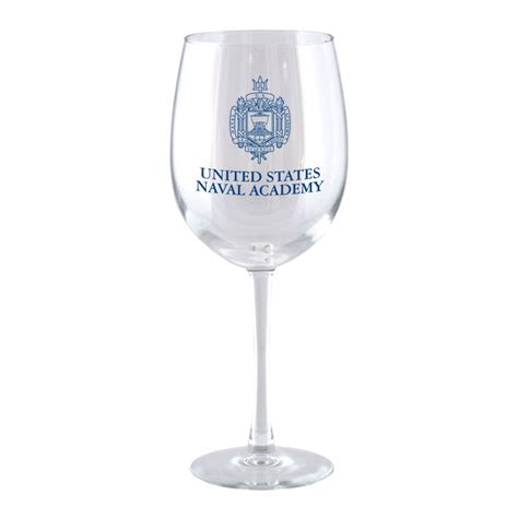 U S Naval Academy Store Stemmed Wine Glass With Crest