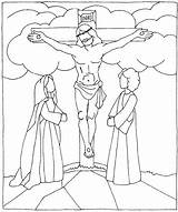 Colorare Coloring Croce Gesu Disegni Crocifissione Crucifixion Gesù Madre Giovanni Estelita Sarita Piedi Tempted Scuola Calvario Paura Abbiate Coloringhome Catequese sketch template