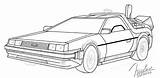 Delorean Future Back Coloring Pages Sketch Deviantart Wip Template sketch template