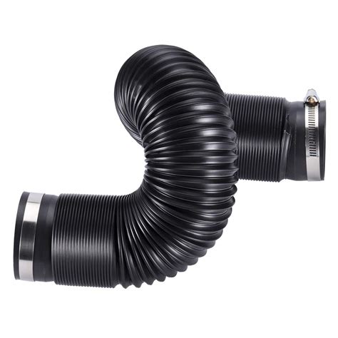 festnight flexible turbo black cold air intake duct feed induction ducting rubber joint pipe