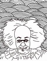 Coloring Horror Pages Clown Printable Pennywise Freddy Krueger Movie Halloween Chucky Movies Color Sheets Adult Colouring Book Classic Dancing Scary sketch template
