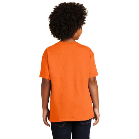 gildan  youth heavy cotton  shirt  orange fullsourcecom