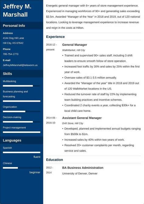 General Manager Gm Resume—sample And 25 Writing Tips