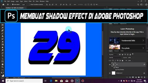 tutorial photoshop  mudah membuat shadow effect  teks