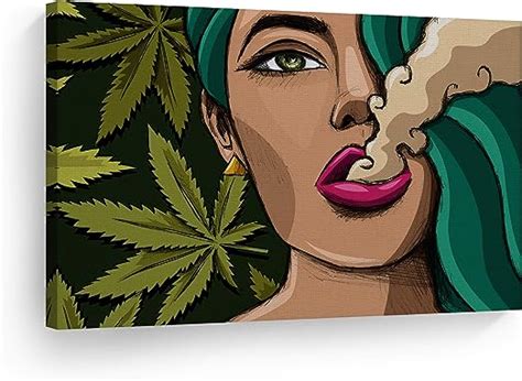 Smileartdesign Smoke Wall Art Canvas Print Sexy Woman