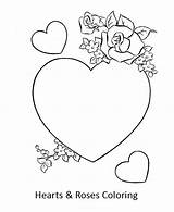 Coloring Roses Beautiful Hearts sketch template