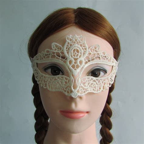 new arrive beautiful girl white lace half face mask masquerade party