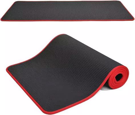 bolcom yoga mat mm zwart rood antislip fitness mat yogamat yoga sportmat
