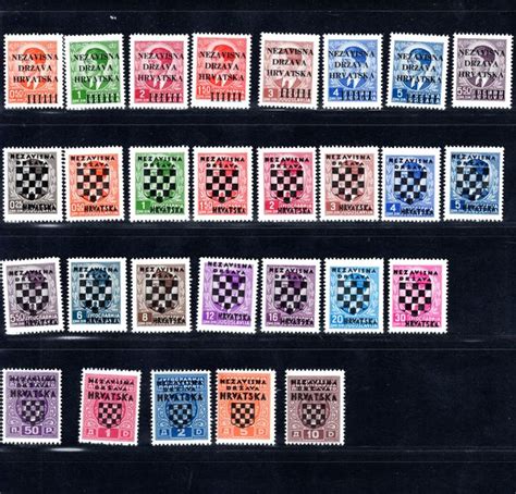 croatia  stamps  yugoslavia overprinted nezavisna drzava