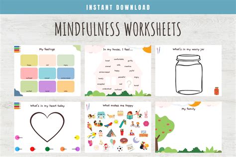 mindfulness worksheets  kids graphic   mindful family
