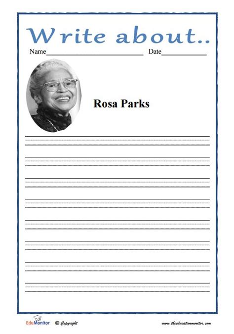 rosa parks worksheets printables   images rosa parks