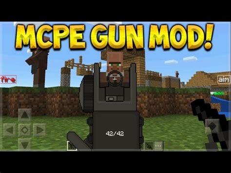 mcpe gun mod minecraft pocket edition  machine guns shotguns