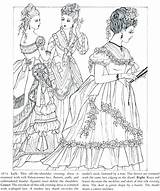 Coloring Pages Victorian Book Fashion Dover Publications Ladies Sheets Godey Doverpublications Adult Christmas Printable Books Dresses Fashions Vintage Kids Adults sketch template