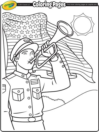 memorial day bugler coloring page crayolacom