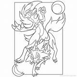 Coloring Lycanroc Xcolorings sketch template