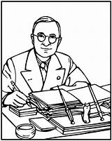 Truman Harry Coloring Pages President Purplekittyyarns sketch template