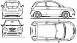 Lancia Ypsilon Blueprints 2008 Hatchback sketch template