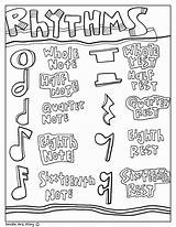 Music Coloring Musical Elements Rythms Classroomdoodles sketch template