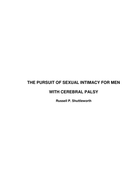 Pdf The Pursuit Of Sexual Intimacy For Men With Cerebral Palsy