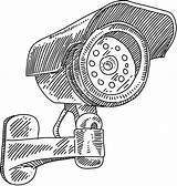 Drawing Camera Security Cctv Illustrations Grouped Contains Eps10 Elements Resolution Line High Jpeg Stock sketch template
