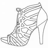 Heel High Drawing Heels Template Shoe Sandals Templates Sandal Coloring Pages Drawings Getdrawings Clipartmag sketch template