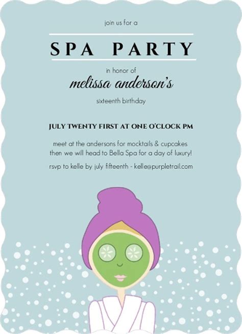 aqua spa girls sweet sixteen birthday party invitation design sweet