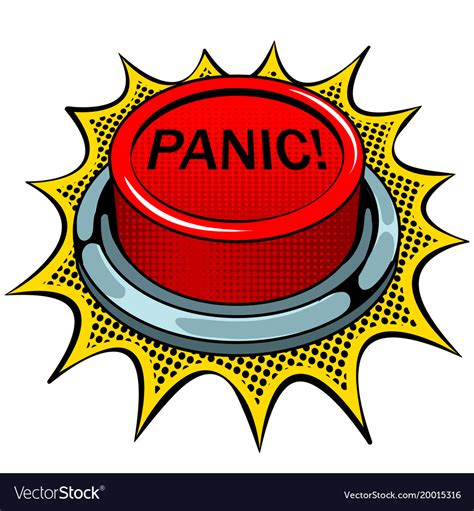 panic red button pop art royalty  vector image