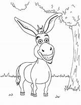 Donkey Coloring Pages Shrek Funny Cartoon Printable Kids Colorir Para Baby Desenhos Desenho Color Mule Drawing Print Smiling Bestcoloringpagesforkids Book sketch template