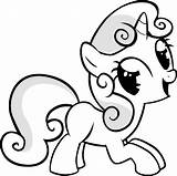 Pony Sweetie Belle Coloring Little Pages Template Popular sketch template