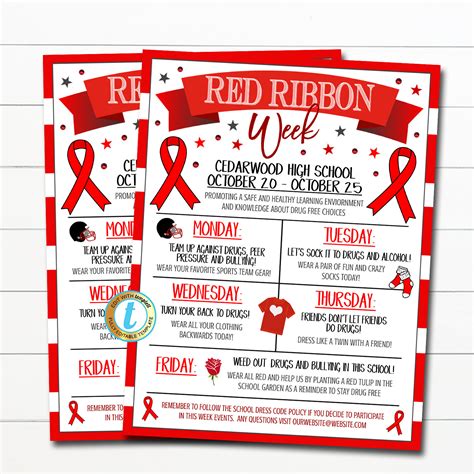 red ribbon week printable items