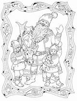 Santa Elves Coloring Pages His Christmas Jan Brett Book Detailed Books Children Colouring Kids Adult Adults Winter Printable Sheets Trolls sketch template