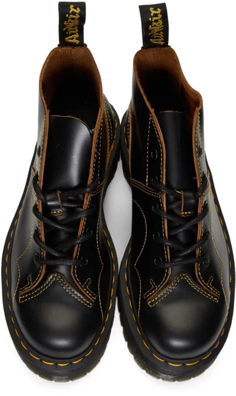 dr martens black church quad boots ssense canada clothes design